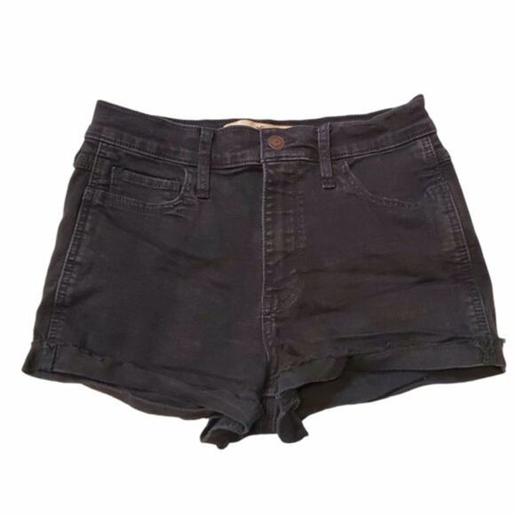 Hollister High Rise Short Shorts Black Denim Women's Size 5 / 27 - Picture 3 of 13